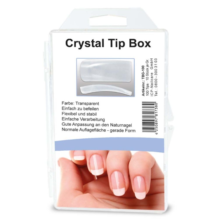 Nageltip-Box - 100er - Typ: Crystal-Tip