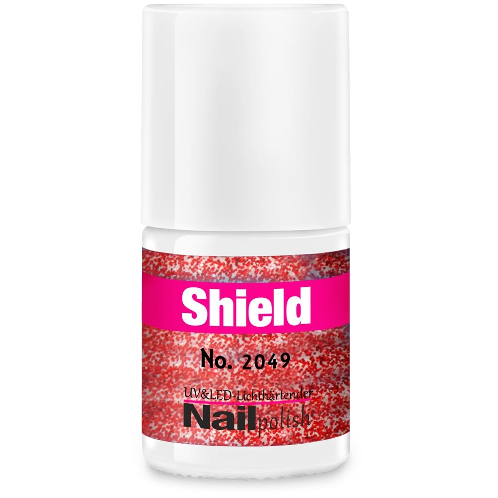 Gel-Lack - Shield Lack - LED & UV-Nagellack Glitter-Weinrot 2049