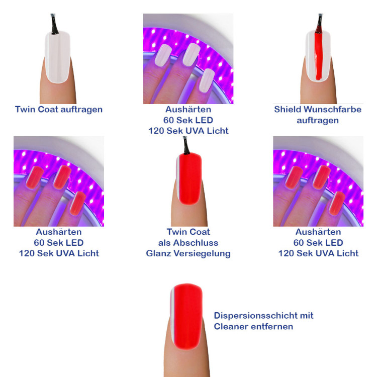 Gel-Lack - Shield Lack - LED & UV-Nagellack Glitter-Weinrot 2049