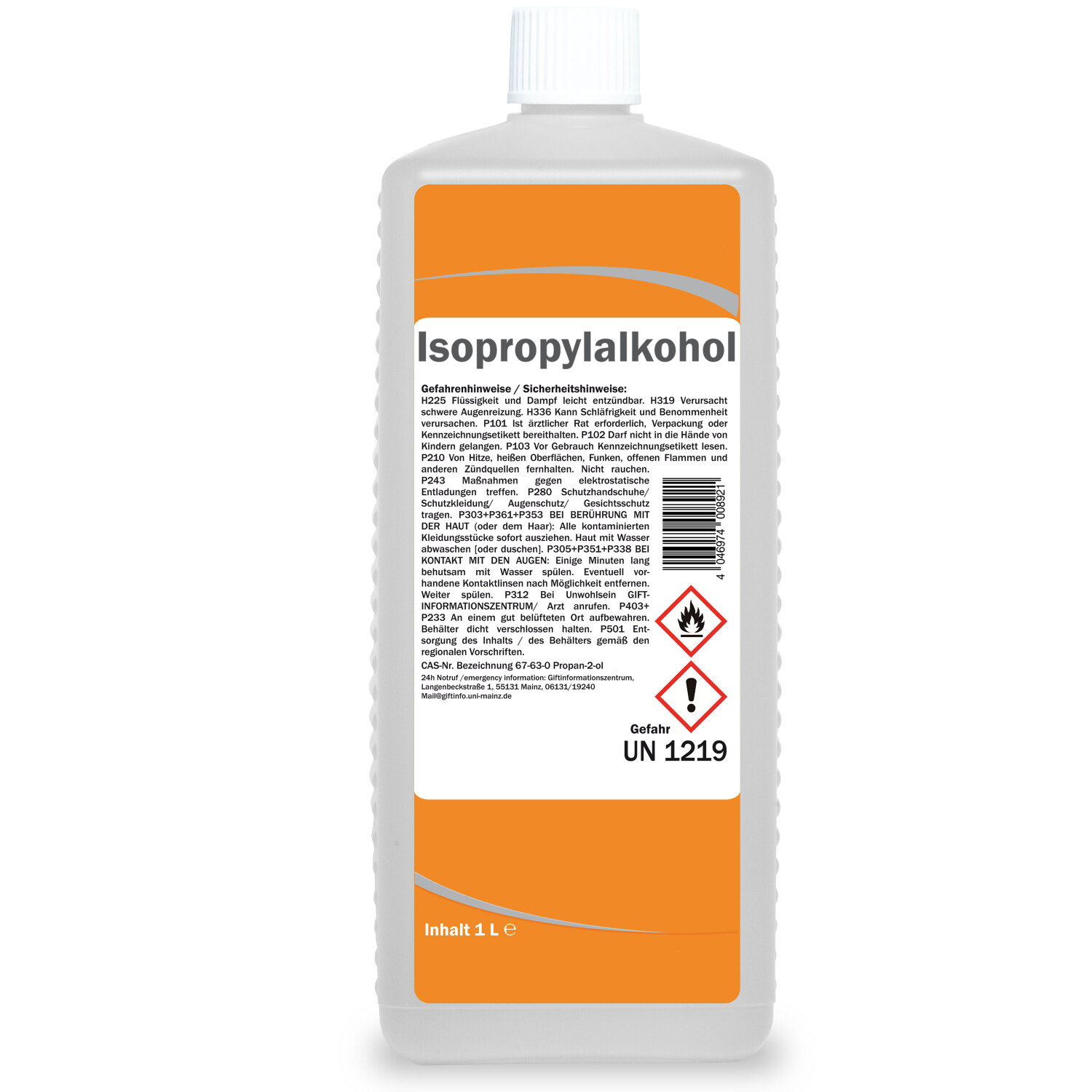 Isopropanol 99,9%, Isopropylalkohol 1 x 1000ml Flasche Propan-2-ol Klar (1 Liter)