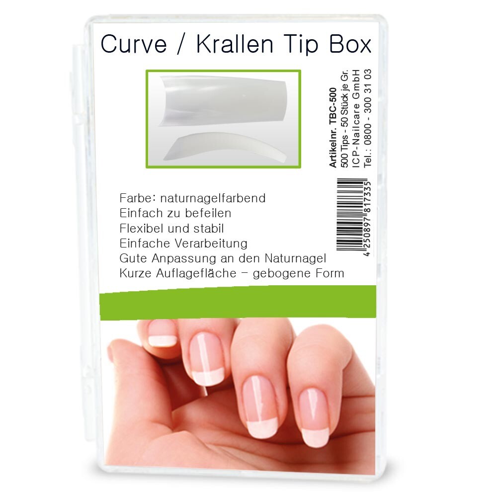 Nageltip-Box - 500er - Typ: Curve / Krallen-Tip