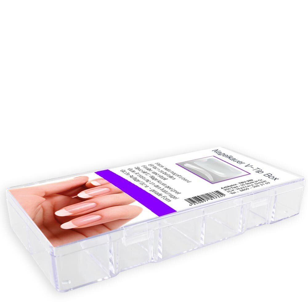Nageltip-Box - 250er - Typ: V-Tip - Nagelkauer Tips