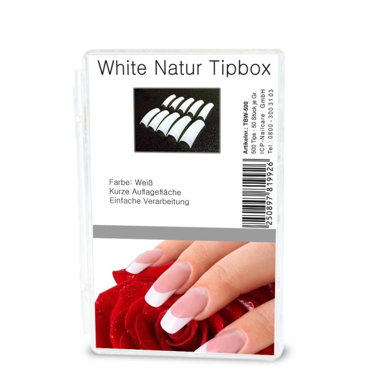 White Natur Tipbox mit 500 Nageltips