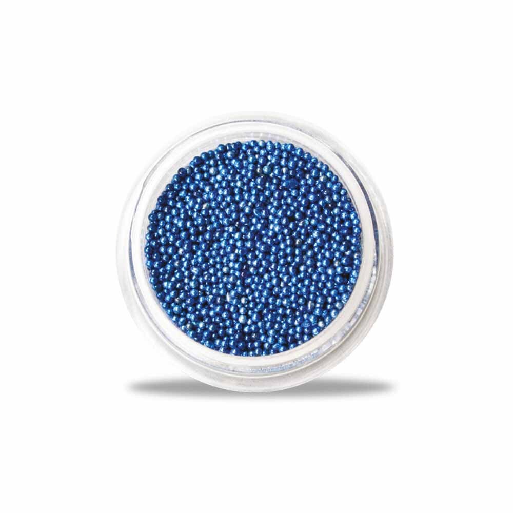 Micro Perlen Silver Color Blue